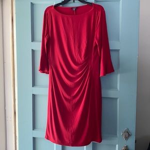 Red dress w/ ruching detail